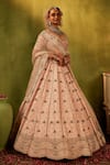 Manvi Kapoor_Pink Blouse And Lehenga Raw Silk Hand Embroidered Bagh Sequin Bridal Set _Online_at_Aza_Fashions