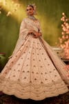 Buy_Manvi Kapoor_Pink Blouse And Lehenga Raw Silk Hand Embroidered Bagh Sequin Bridal Set _Online_at_Aza_Fashions