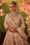 Shop_Manvi Kapoor_Pink Blouse And Lehenga Raw Silk Hand Embroidered Bagh Sequin Bridal Set _Online_at_Aza_Fashions