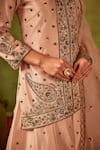 Manvi Kapoor_Pink Dupatta Organza Hand Embroidered Cutdana Ambi Zardozi Kurta Sharara Set _at_Aza_Fashions