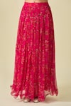 Buy_Samyukta Singhania_Pink Chiffon Printed Floral Scallop Barbados Lehenga Set 