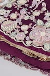 Samyukta Singhania_Burgundy Net, Linen Sequins, Zari, Stones, Embroidery Floral Vine Lehenga Set _Online_at_Aza_Fashions