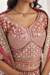 Buy_Samyukta Singhania_Rose Gold Lehenga And Blouse Tissue Embroidered Stone Zari Mughal Bridal Set 