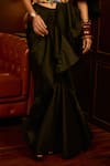 Reeti Arneja_Black Taffeta Silk Embroidery Bead Sweetheart Mystique Corset Blouse Skirt Set _Online_at_Aza_Fashions