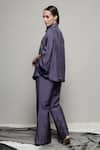 Shop_Sakshi Khetterpal_Purple Silk Embroidered Floral Oversized Sleeve Shirt And Bell Bottom Pant Set _at_Aza_Fashions