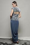 Shop_Sakshi Khetterpal_Grey Silk Embroidered Sweetheart Top And Skirt Set _at_Aza_Fashions