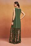 Shop_SHIKHA MALIK_Green Satin Embellished Cutwork Tassels Round Neck Dress _at_Aza_Fashions