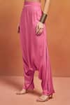 Buy_SHIKHA MALIK_Pink Silk Chanderi And Cording Detail Kurta & Low Crotch Draped Pant Set 