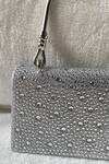 Shop_Kreivo By Vamanshi Damania_Silver Stones Embellished Mini Bucket Bag _at_Aza_Fashions