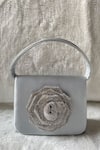 Buy_Kreivo By Vamanshi Damania_Silver Stones Embellished Mini Bucket Bag _at_Aza_Fashions