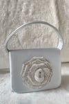 Shop_Kreivo By Vamanshi Damania_Silver Stones Embellished Mini Bucket Bag _at_Aza_Fashions