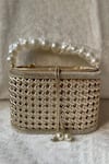 Buy_Kreivo By Vamanshi Damania_Gold Pearls Handle Bucket Bag _at_Aza_Fashions