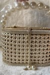 Shop_Kreivo By Vamanshi Damania_Gold Pearls Handle Bucket Bag _at_Aza_Fashions