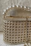 Kreivo By Vamanshi Damania_Gold Pearls Handle Bucket Bag _Online_at_Aza_Fashions