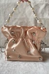 Buy_Kreivo By Vamanshi Damania_Peach Studs Studded Potli Bag _at_Aza_Fashions