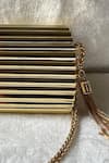 Shop_Kreivo By Vamanshi Damania_Gold Tassels Detailed Bucket Bag _at_Aza_Fashions