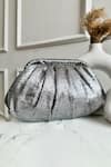 Shop Boxwish By Bhumika Black Designer Metallic Pleated Handbag at Aza Fashions Shop_Boxwish By Bhumika_Black Designer Metallic Pleated Handbag _at_Aza_Fashions