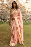 Buy_Priyanka Raajiv_Pink Silk Banarasi Woven Meenakari Gyasar Kadua Saree With Running Blouse _at_Aza_Fashions