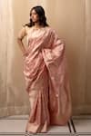 Shop_Priyanka Raajiv_Pink Silk Banarasi Woven Meenakari Gyasar Kadua Saree With Running Blouse _at_Aza_Fashions