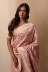 Shop_Priyanka Raajiv_Pink Silk Banarasi Woven Meenakari Gyasar Kadua Saree With Running Blouse _Online_at_Aza_Fashions