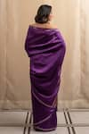 Priyanka Raajiv_Purple Silk Banarasi Zardozi Motif Pallu Saree With Running Blouse _Online_at_Aza_Fashions