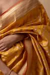 Priyanka Raajiv_Yellow Silk Banarasi Maghi Pattidaar Jaal Pattern Saree With Running Blouse _at_Aza_Fashions