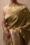 Buy_Priyanka Raajiv_Green Silk Banarasi Floral Meenakari Heera Butti Saree With Running Blouse _Online_at_Aza_Fashions