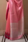 Priyanka Raajiv_Pink Silk Chanderi Hakeek Saree With Running Blouse _at_Aza_Fashions