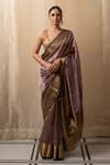 Buy_Priyanka Raajiv_Purple Silk Chanderi Woven Floral Butis Janaki Saree With Running Blouse _at_Aza_Fashions