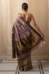 Shop_Priyanka Raajiv_Purple Silk Chanderi Woven Floral Butis Janaki Saree With Running Blouse _at_Aza_Fashions