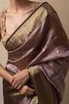 Priyanka Raajiv_Purple Silk Chanderi Woven Floral Butis Janaki Saree With Running Blouse _at_Aza_Fashions