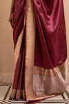 Priyanka Raajiv_Wine Silk Banarasi Chandra Saree With Running Blouse _at_Aza_Fashions