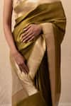 Shop_Priyanka Raajiv_Green Silk Banarasi Chandra Saree With Running Blouse _Online_at_Aza_Fashions