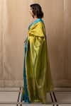 Priyanka Raajiv_Green Silk Chanderi Kaiya Saree With Running Blouse _at_Aza_Fashions