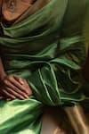 Buy_Priyanka Raajiv_Green Silk Chanderi Lopa Saree With Running Blouse _Online_at_Aza_Fashions