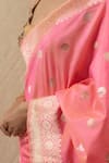 Buy_Priyanka Raajiv_Pink Silk Banarasi Woven Floral Surangini Saree With Running Blouse _Online_at_Aza_Fashions