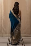 Shop_Priyanka Raajiv_Blue Silk Banarasi Woven Geometric Neelam Saree With Running Blouse _at_Aza_Fashions