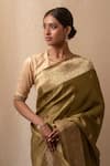 Buy_Priyanka Raajiv_Green Silk Banarasi Floral Meenakari Heera Butti Saree With Running Blouse 