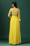 Shop_Two Sisters By Gyans_Yellow Georgette Embroidered Cutdana Round Sequin Zari Draped Anarkali _at_Aza_Fashions