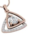 Divine Solitaires_Rose Gold 18kt Diamond Abstract Cutwork Pendant _Online_at_Aza_Fashions