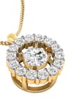 Divine Solitaires_Yellow 18kt Gold Diamond Embellished Cutwork Pendant _Online_at_Aza_Fashions