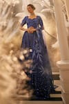 Buy_Swish By Dolcy And Simran_Blue Net Embroidered Crystal Sweetheart Amphitrite Bridal Lehenga Set _at_Aza_Fashions