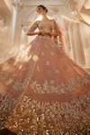 Buy_Swish By Dolcy And Simran_Rose Gold Net Embroidered Crystal Juno Nakshi Wave Bridal Lehenga Set _Online_at_Aza_Fashions