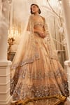 Buy_Swish By Dolcy And Simran_Ivory Net Embroidered Crystal Sweetheart Nike Floral Wave Bridal Lehenga Set _Online_at_Aza_Fashions