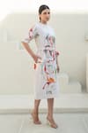 Shop_Merakus_Multi Color Cotton Poplin Print Abstract Flora Round Neck Dress _Online_at_Aza_Fashions