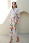 Shop_Merakus_Multi Color Cotton Poplin Print Floral Camp Collar Neck Wrap Jacket With Pant _Online_at_Aza_Fashions