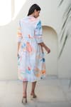 Shop_Merakus_Multi Color Cotton Poplin Print Abstract Cuban Collar Midi Dress _at_Aza_Fashions