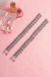 Buy Mero Jewellery Silver Plated Stones Temple Carved Anklets Set Of 2 at Aza Fashions Buy_Mero Jewellery_Silver Plated Stones Temple Carved Anklets Set Of 2 _at_Aza_Fashions