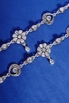 Shop_Mero Jewellery_Silver Plated Crystals, Diamonds Cubic Zirconia Embellished Anklet Set _at_Aza_Fashions