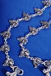 Shop_Mero Jewellery_Silver Plated Peacock Carved Anklets Set _at_Aza_Fashions